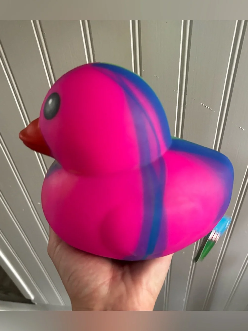 Squeeezy Neon Rubber Duck Sensory Bath Toy